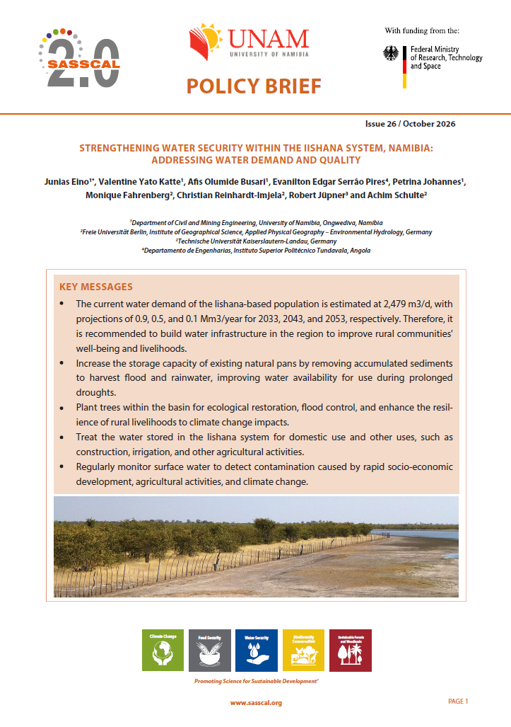 STRENGTHENING WATER SECURITY WITHIN THE IISHANA SYSTEM, NAMIBIA: ADDRESSING WATER DEMAND AND QUALITY